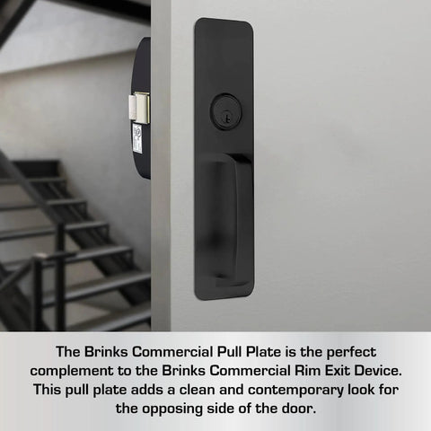 Commercial Door Pull Plate With Cylinder Hole In Sleek Matte Black Finish Built Tough From Rust Proof Stainless Steel For Top Shelf Security And Zero Hassle Install Meets Ansi Grade 1 Ul Listed Ada Compliant Specs