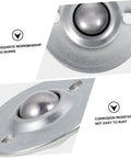 Close-up of 3 Sets Premium Silver Caster Wheels With Heavy Duty Roller Ball Bearings, corrosion resistant with smooth rolling surface.