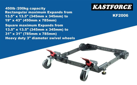 Universal Heavy Duty Mobile Base For Large Woodworking And Metalworking Machines with 3-inch swivel wheels.