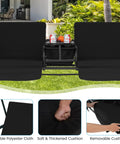 Close-up of Two Person Porch Swing With Canopy Outdoor Swing With Pivot Storage Table Cooler Bag Two Cup Holders Removable Cushions