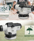 32x Automatic Optical Level with Self Leveling Magnetic Dampened Compensator and Transport Lock, dustproof and waterproof features