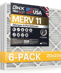 20x23x1 MERV 11 Pleated Air Filter For HVAC And AC Systems Six Pack Made In USA Allergen Defense Electrostatic Media packaging