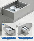 Two Third Extension Drawer Runners With Heavy Duty Soft Close Undermount Slides For Smooth Quiet Operation in kitchen drawer
