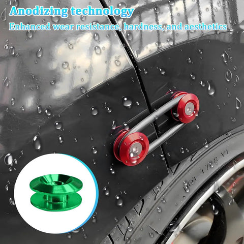 Car Bumper Quick Release Clips Kit, 18 Pcs Front And Rear Bumper Bracket Fasteners, Universal Auto Fasteners, Green Aluminum Installed