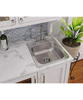 Single Bowl Top Mount Stainless Steel Bar Sink 17 By 19 Inch Deep Six Three Sixteenths Inch ADA Compliant 300 Series Steel