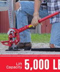Person using Beefed Up Bevel Sidewind Gear Kit for Trailer Jacks, compatible with Bulldog Models 139, 159, 170, 5000 lbs capacity