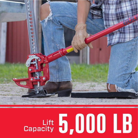 Person using Beefed Up Bevel Sidewind Gear Kit for Trailer Jacks, compatible with Bulldog Models 139, 159, 170, 5000 lbs capacity