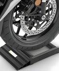 Heavy Duty Motorcycle Wheel Roller Cleaning Stand For Tire And Chain Cleaning Aluminum Bike Roller Stand 600 Lbs Capacity 7 Inch Tire Width Black