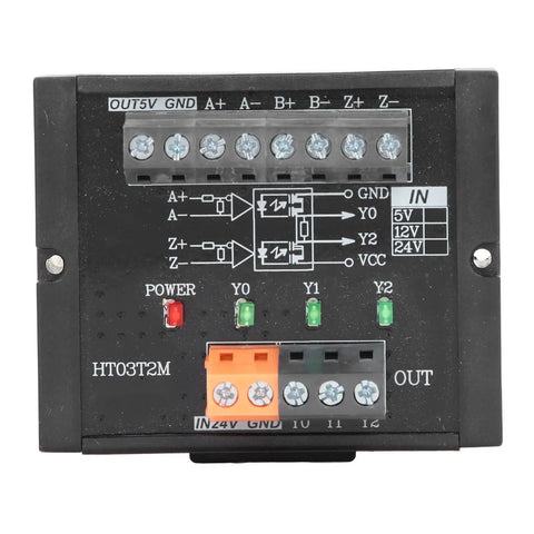 Three Channel Encoder Converter Module With Plug And Play Install For PLC And High Speed Counter, front view showing terminals.