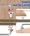 30 Sets M5 x 40mm Stainless Steel Furniture Joint Connector Bolts And Cap Nuts Kit showing installation on wood panel
