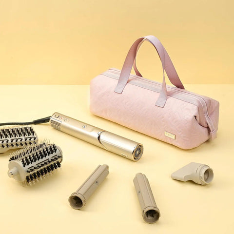 Travel Hair Tools Case And Organizer For Airwrap And Dryer Attachments Portable Pink Storage Bag For Hair Dryer