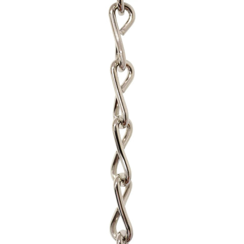 Solid Steel Pendant Chain, 10 Gauge, 164-Foot Reel, Polished Nickel Finish, Durable Fixture Chain for Chandeliers, Vertical View