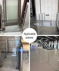 Top Shelf Metal Security Gate Featuring Heavy Duty Clear Acrylic Barriers For Warehouses Offices And Retail Spaces Built Tough with polished stainless steel design.