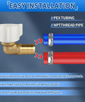 Half Inch PEX Swivel Elbow Faucet Connector With Lead Free Brass Fittings And 90 Degree NPT NPSM Adapter Includes Stainless Steel PEX Clamps For RV Camper Water Lines And Home Plumbing Easy Install, PEX tubing and NPT pipe