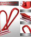 High-Strength Red Eaves Seam Bender for Roofer Pros, PVC Insert Drip Edge Folding Tool, 90 to 180 Degree Final Fold, Metal Fab Use