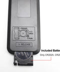 Back view of battery compartment showing CR2025 battery for Wireless Remote Dimmer For Single Color LED Strip Lights with DC connector.