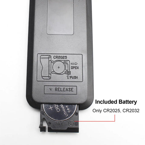 Back view of battery compartment showing CR2025 battery for Wireless Remote Dimmer For Single Color LED Strip Lights with DC connector.