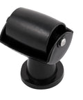 Close-up of a Four Piece Black Abs Caster Wheel With 58mm Heavy Duty Roller for furniture and machine beds.