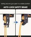 Auto-lock safety brake for Garage Ceiling Cargo Hoist With Metal Pulley System Capable Of Holding 150 Lbs 5.5 Inch Low Profile Storage Lift