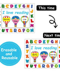 Totally Colorful Hot Air Balloon Cutouts Set With 54 Paper Shapes And 60 Glue Dots used for classroom decor with names