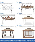Pop Up Gazebo Canopy Tent 12x12 Portable Instant Setup With One Push Locking System Assembly Instructions