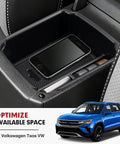 Center Console Organizer For Taos And Tiguan 2022 To 2026 And 2018 To 2024 Daily Driver Must Have Armrest Storage Box with phone and pen
