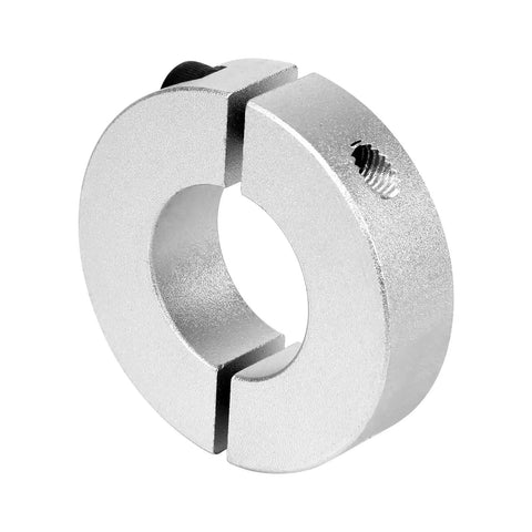 Close-up of one piece from Pack Of Four 12mm Split Shaft Collars Aluminum Alloy Two Piece Clamping Collar 30mm Outer Diameter