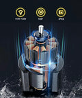 Detailed view of Rock Solid Heavy Duty Workhorse 1HP Submersible Sump Pump motor showcasing its components and water resistance features.