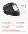Auto Darkening Welding Helmet Pro Grade With True Color Large Viewing Screen Solar Powered Welder Mask Four Arc Sensors Wide Shade Range Four To Five And Nine To Thirteen For TIG MIG Cutting And Grinding Metis Series, side view