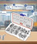 Heavy Duty Zinc Plated Grease Fitting Kit 60 Piece Assortment with Straight and Angled Zerk Fittings M6 M8 M10 for Automotive Use