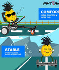 Cartoon pineapple character using Go Kart Seat Attachment For Self Balancing Scooters Convert Your Hoverboard Into A Street Ready Rugged Off Road Go Kart With Rear Shock Absorption Adjustable Frame Length And Durable Off Road Rubber Wheels For 6.5 Inch 8 Inch And 10 Inch Boards
