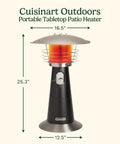 Portable Tabletop Propane Patio Heater With 11,000 BTU Power Adjustable Heat Safety Tilt Switch Burner Screen Guard Heats Up To 30 Sq Ft Black Outdoor Heater For Chill Nights