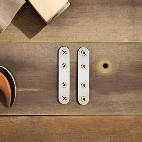 18 Piece Metal Mending Plates And Flat Wall Brackets Set for furniture reinforcement on wood surface with screws