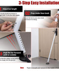 Heavy Duty Door Security Bar With 600Lb Grip That Grabs Tight Adjustable From 24.5 To 50.7 Inches Anti Slip Base for door installation