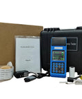 Road Ready On Site Leeb Hardness Tester With Built In Thermal Printer And Bright Graphic Screen For No Sweat Steel Testing Any Place You Park Your Work Truck, showing tester, manual, and accessories.
