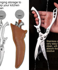 Heavy Duty Stainless Steel Kitchen Scissors Spring Loaded Poultry Shears For Bone And Meat Tenderizing Ultra Sharp Multipurpose Utility Scissors For Chicken Fish Turkey And Vegetables Boss Level Home Cook Or Chef Favorite, 10 inch, hanging cover