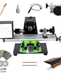 AOXHUGB Mini Metal Lathe Machine 1200W High Power Polisher Grinder Tool for precision drilling with accessories.