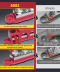 Beefy 48V 400A Bus Bar Power Distribution Block With Four Three Eighths Inch Posts And Three Number Ten Screw Terminals For Car Boat Marine Red And Black Durable, pink insulated base with metal posts
