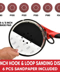 Close-up of sanding discs for Drywall Sander With Vacuum Attachment 800W Power, showing different grit options, 6 discs included
