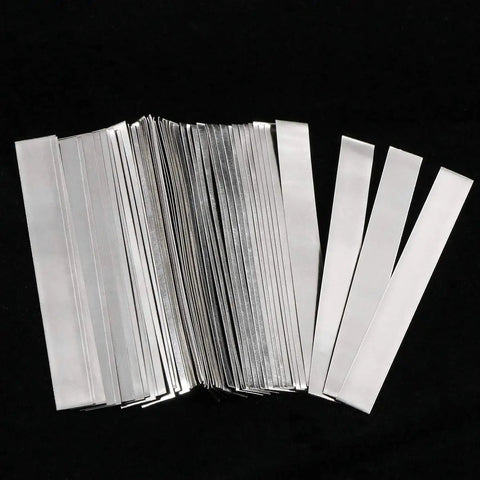 Pure Nickel Strip 99.6 Percent Nickel 0.15x6x50mm Solder Tabs For High Capacity 18650 Battery Packs LiPo NiMH NiCd And Spot Welding 50 Pieces