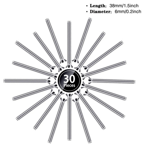 30 extra long outlet screws for deep boxes and device mounts, 6-32 x 1.5 inch, flat head and cross recess