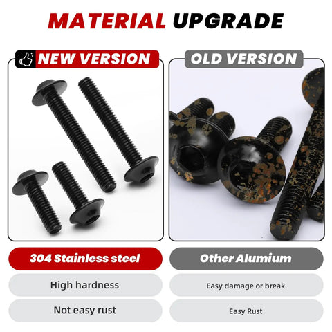 Comparison of 177 Pcs Motorcycle Fairing Bolt Kit For Sportbike Fans Universal Fit M5 M6 Stainless Steel Screws vs old version