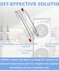 Sturdy Metal Laundry Stacking Kit for 27 Inch LG and Kenmore Front Load Washers and Dryers, Chrome Finish components shown