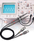 Universal Oscilloscope Probe Kit With 100MHz Clip Probes And BNC To Minigrabber Test Leads in use with oscilloscope