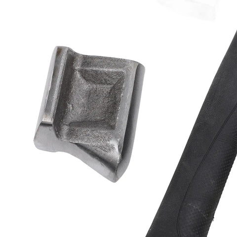 Close-up of carbon steel dolly from 7 Piece Auto Body Repair Kit With Carbon Steel Hammer And Dolly Set For Car And Truck Dent Repair.