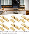 Cabinet Door Catch Brass Ball Tension Latch Set Adjustable Double Ball Design With Gold Screws For Cabinets 60mm Size