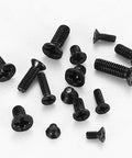 Over 700 Pcs Flat Head Machine Screws Assortment Kit With Phillips Countersunk Bolts In Sizes Two And Four, Black Alloy Steel