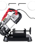 Portable Band Saw 110V 10A Motor With Removable Alloy Steel Base showing side angle and handle detail