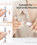 Inserting and removing drill bits from 24 Piece Nail Drill Bit Set for Acrylic Gel Nails Pro Grade Kit With Ceramic And Diamond Carbide Bits