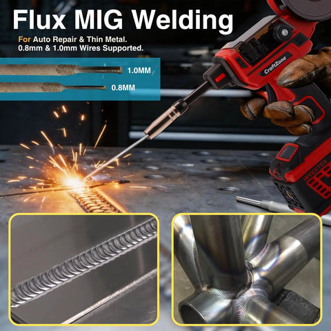 Handheld MIG Welder For DIY And Auto Repair Flux Core Pro Grade Gasless Welder With Overheat And Voltage Protection Portable 110V